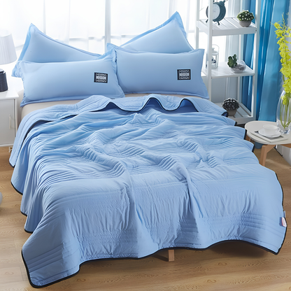 The Everchill Ice Cooling Blanket keeps you comfortable and cool all night long