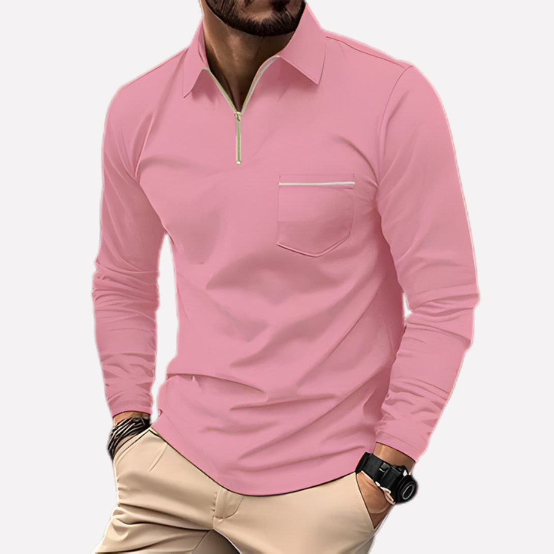 Hugo Long Sleeve Polo Shirt for Men with Chest Pocket