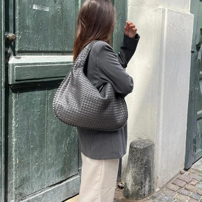 Woven Handbag in Vegan Leather