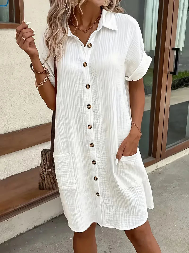 Robe chemise à manches courtes