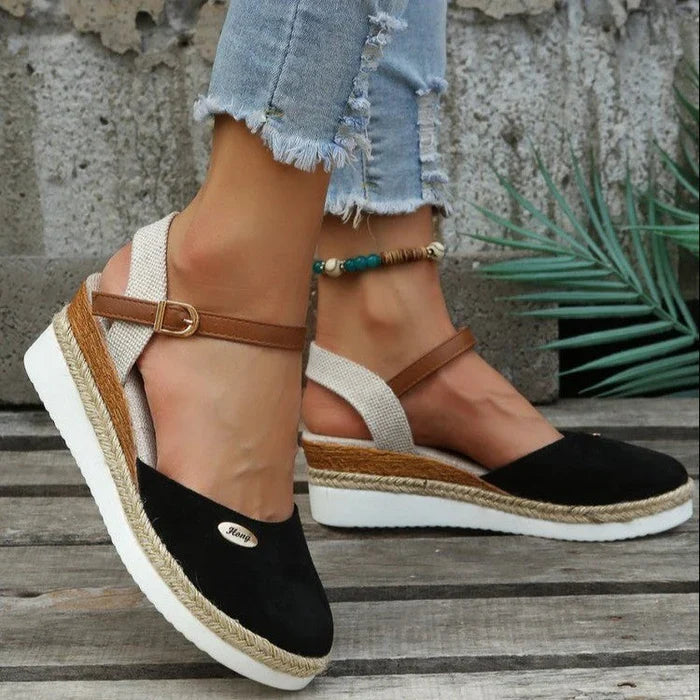 Lightweight Platform Wedge Sandals with Hemp Rope