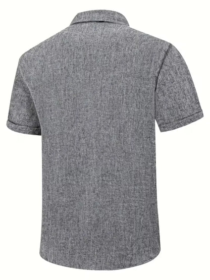 Chemise à manches courtes coupe régulière avec col en V