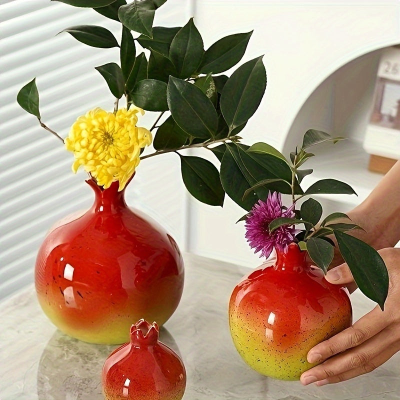 Vaso a forma di melograno - Decorazione elegante fatta a mano
