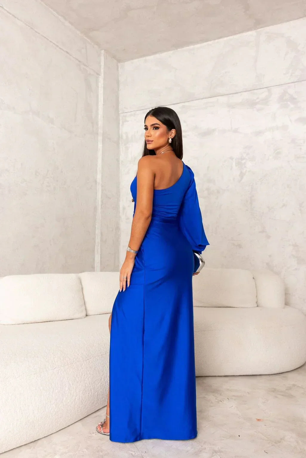 Ladies' Elegant Gala Maxi Dress with One Shoulder and Split