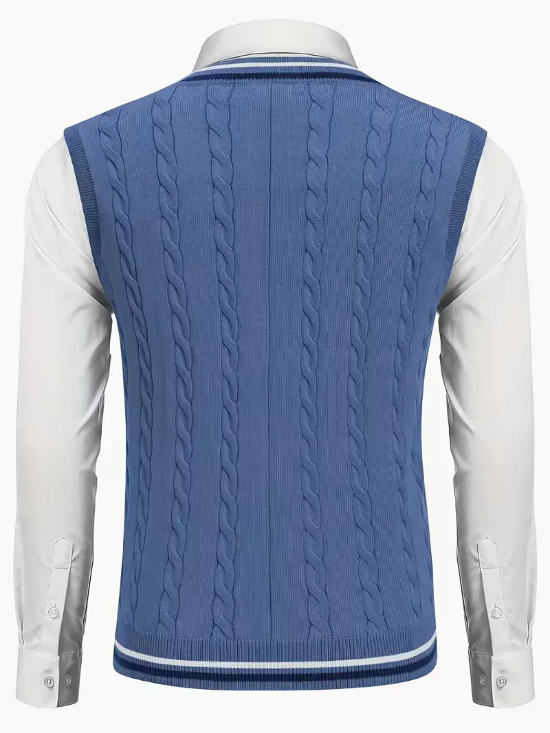 Gilet sans manches en tricot avec col en V