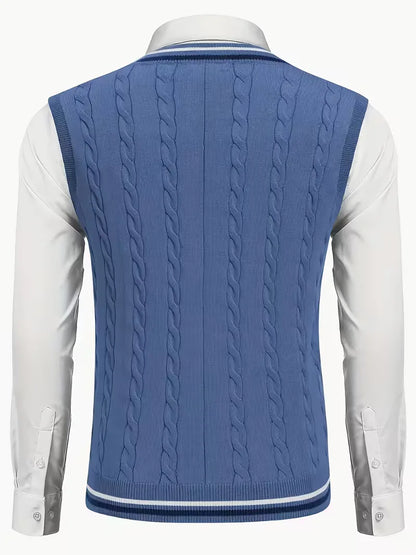 Gilet sans manches en tricot avec col en V