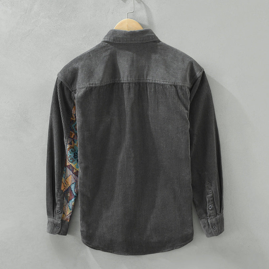 Vintage-Herren-Langarmhemd