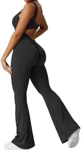 Sleeveless Flared Jumpsuit for Yoga & Fitness