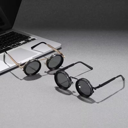 Lunettes de soleil rondes au design steampunk