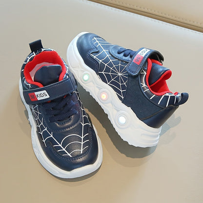 Zapatillas LED con diseño de telaraña - Para niños aventureros