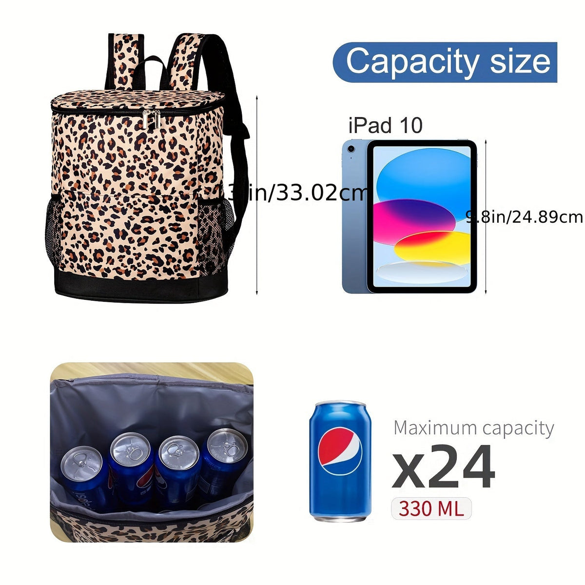 Cooler Backpack for 24 Cans – Ideal for Beach, Camping and Picnics