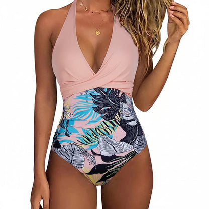 Leopard Print Sexy V-Neck Swimsuit