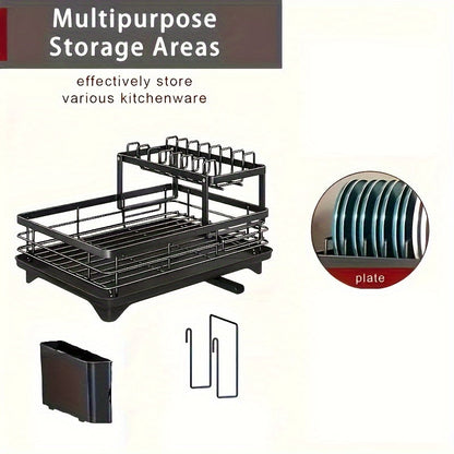 SteelFlow Draining Rack with 2 Layers – Spacious, Practical and Durable