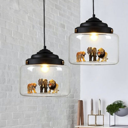 Petit Zoo in Glass Pendant Lamp – Unique Atmosphere with Miniature Animals