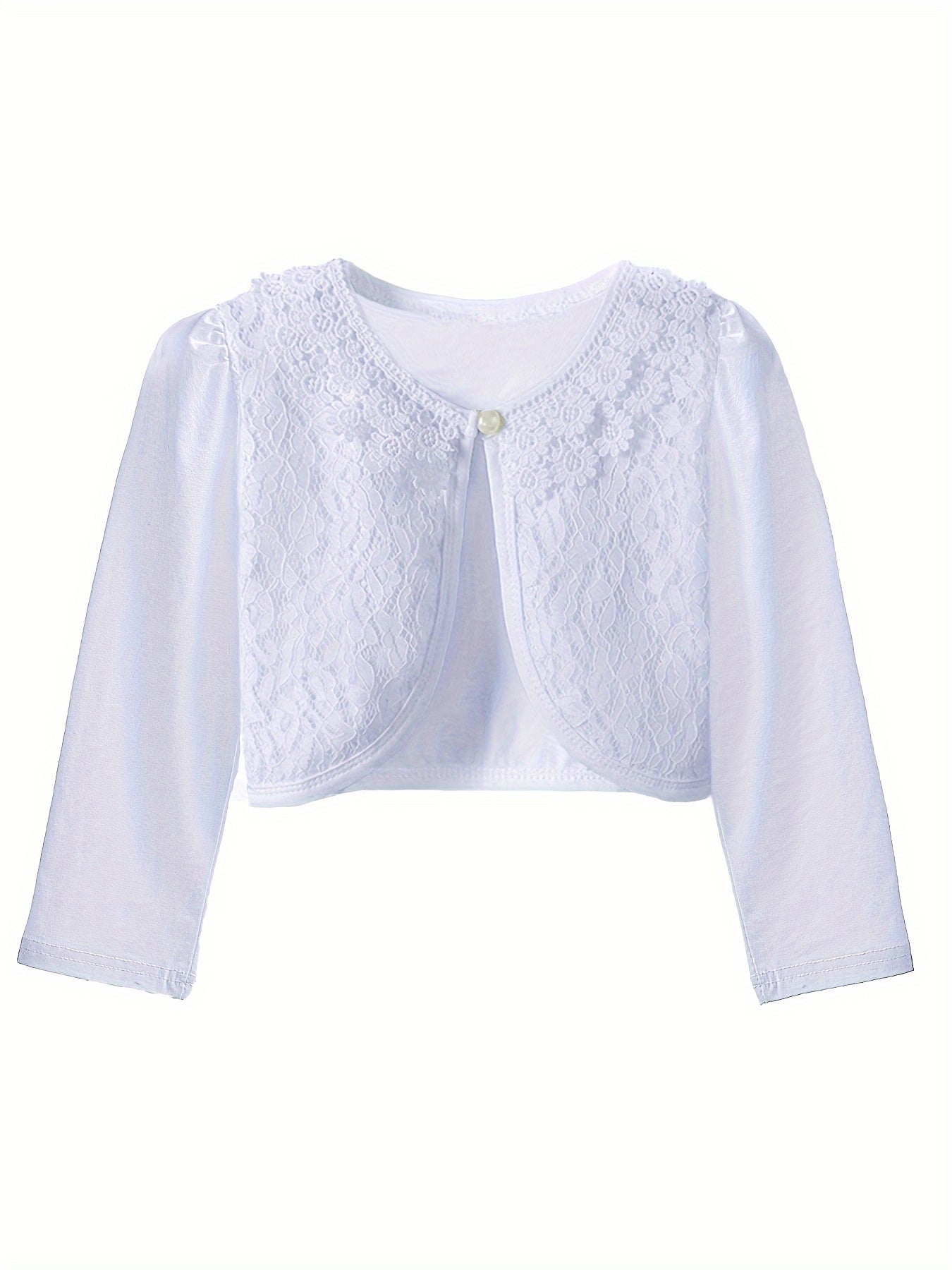 Girls' Cardigan with Lace Detail - Choi
