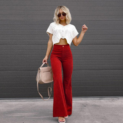 High-Waist Flared Trousers for Women