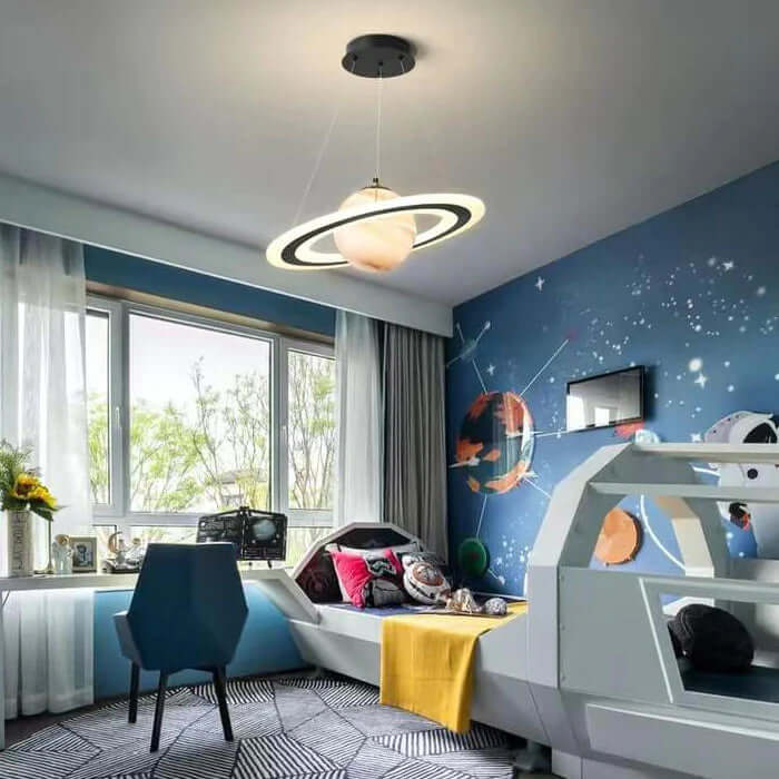 Lámpara colgante LED para habitación infantil con diseño de planetas – Ambiente mágico