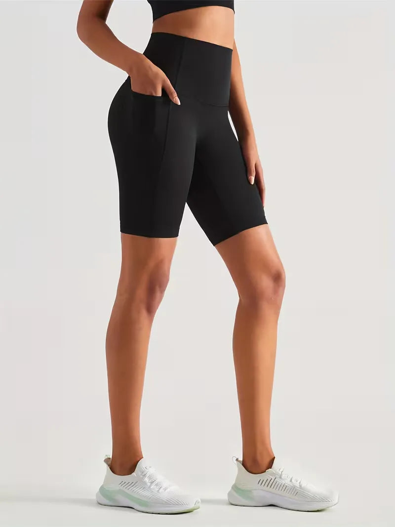 High-Waisted Sports Shorts