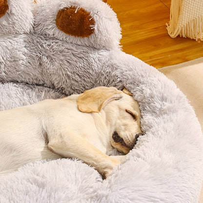 Cama para mascotas con forma de huella y máxima comodidad