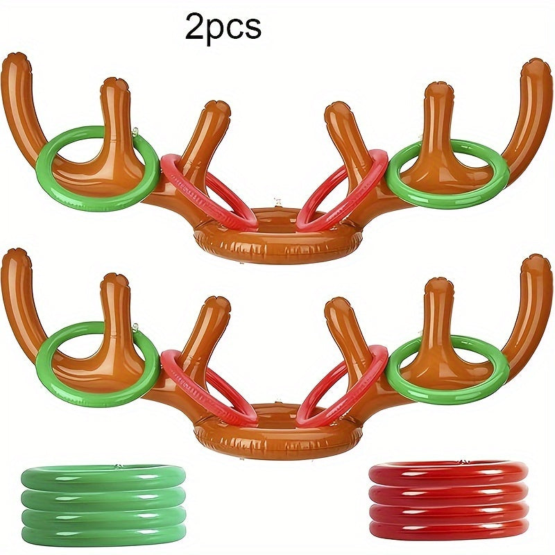 Inflatable Reindeer Antler Ring Toss Game - Fun Christmas and Party Game