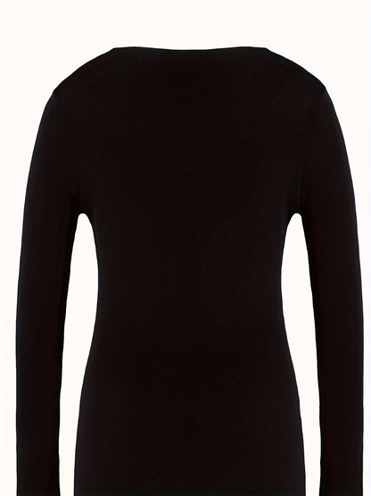 Ladies' Thermal Long Sleeve Top for Autumn and Winter – Comfortable and Warm Basic Item