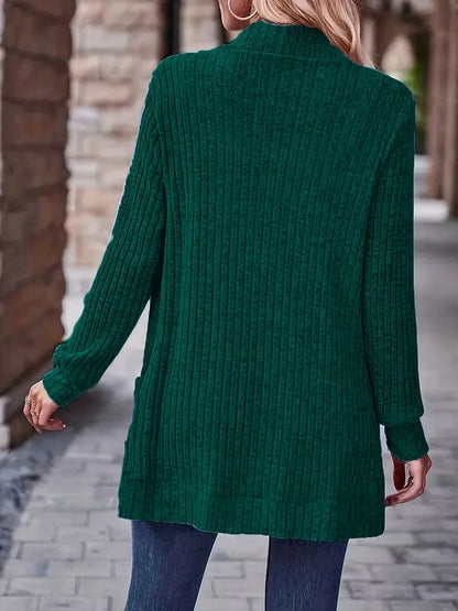 Open vest with ribbed texture