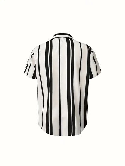 Chemise à manches courtes à rayures verticales