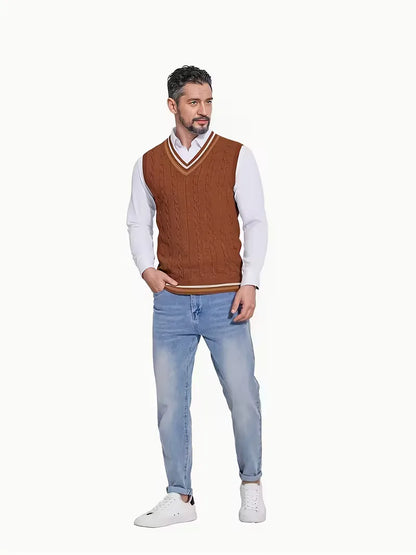 Gilet sans manches en tricot avec col en V