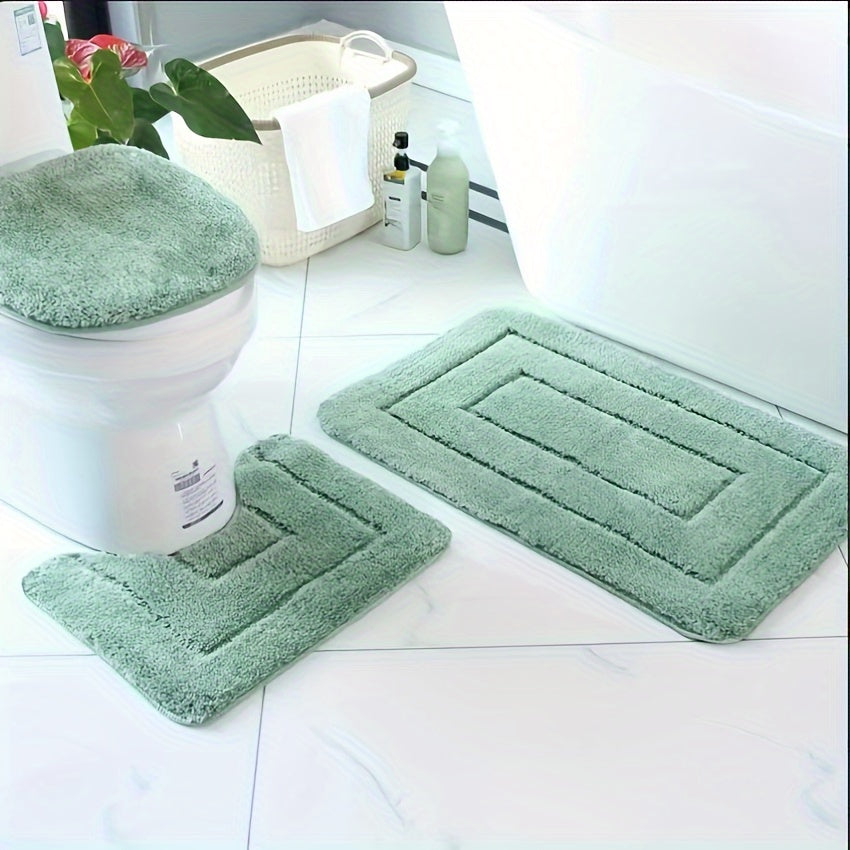 Juego de 3 alfombrillas de baño de microfibra ultrafina – De secado rápido y absorbentes