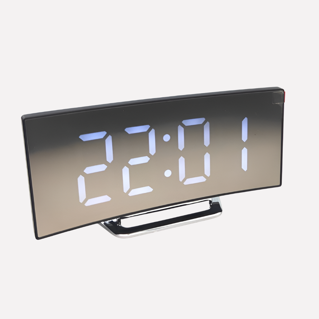 Modern Style Curved LED Digital Alarm Clock