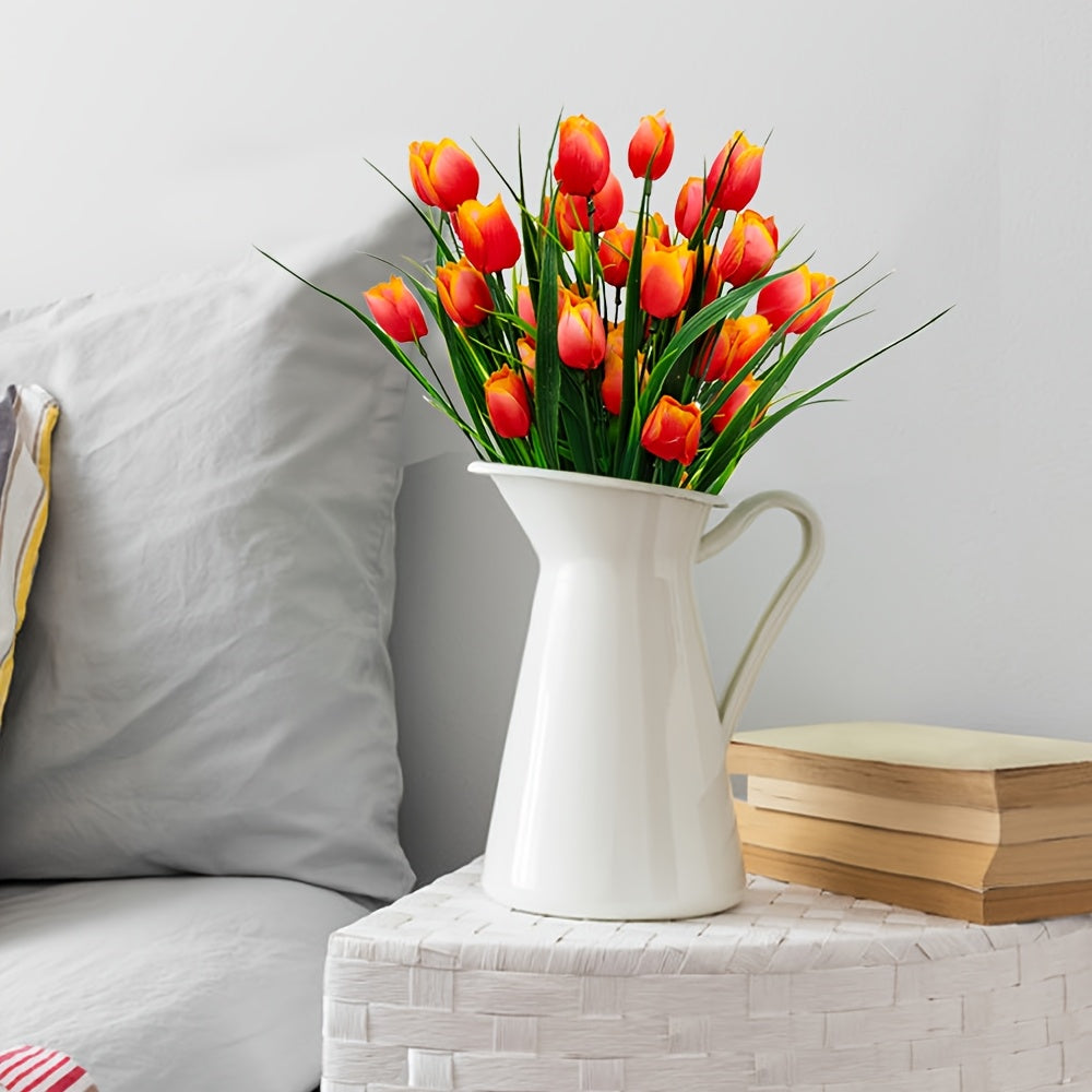 Set of 6 Bunches of Artificial Tulips – UV Resistant and Realistic for Garden and Interior Decoration