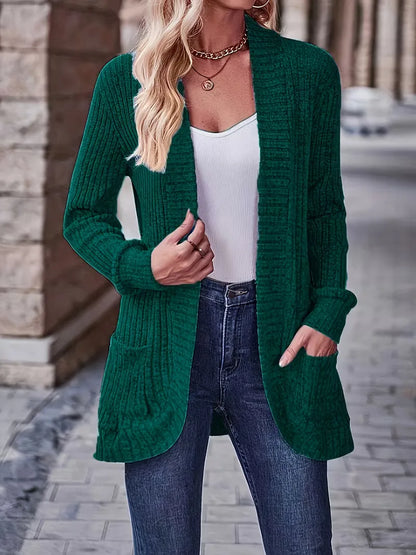 Open vest with ribbed texture