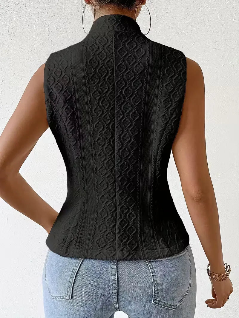 Gilet avec col en V et boutons