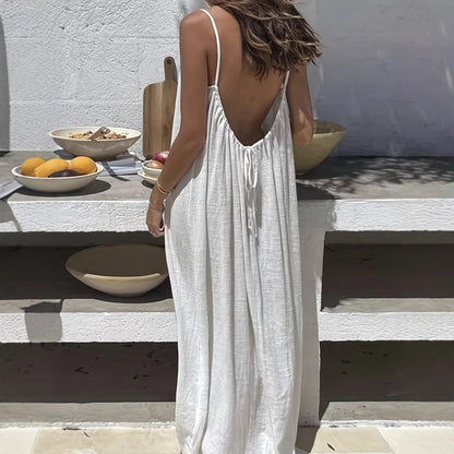 Women’s Backless Loose Fit Long Home Dress