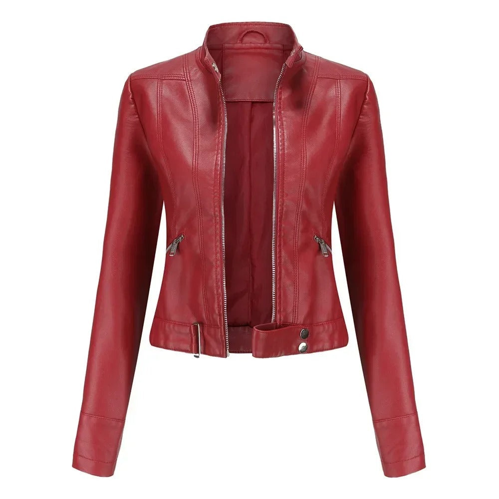 Leather Ladies Jacket with Pockets - Sanda