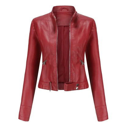Leather Ladies Jacket with Pockets - Sanda