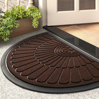 Sustainable Rubber Doormat - Half-Round Design for Outdoor and Indoor Use