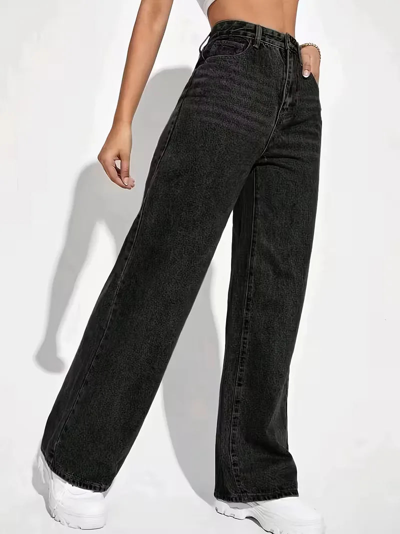 Pantalon à jambes larges avec taille haute