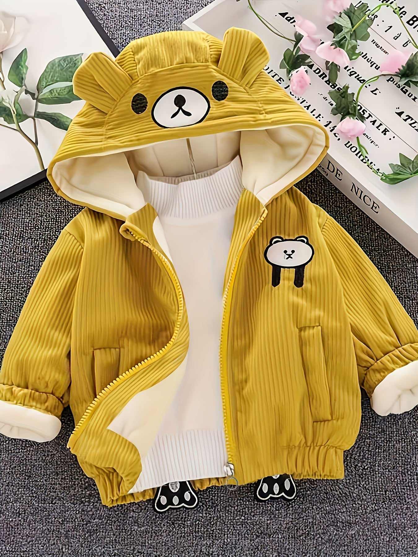Children's Winter Corduroy Jacket with Hood - Ethan