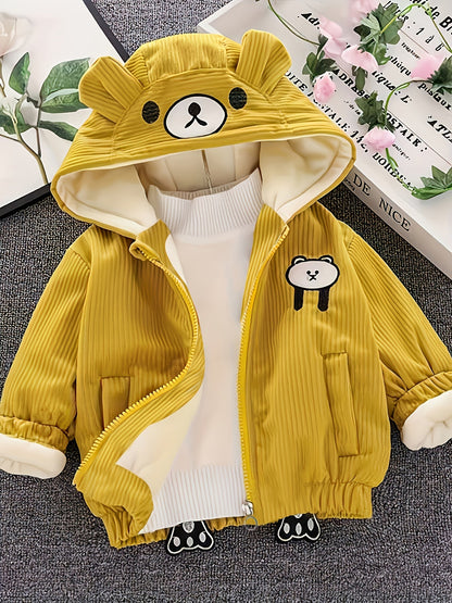 Children's Winter Corduroy Jacket with Hood - Ethan