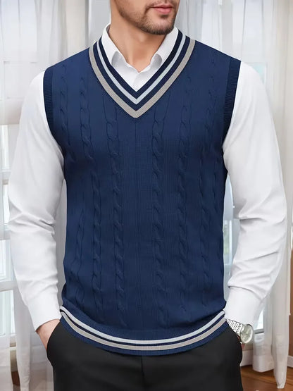 Gilet sans manches en tricot avec col en V