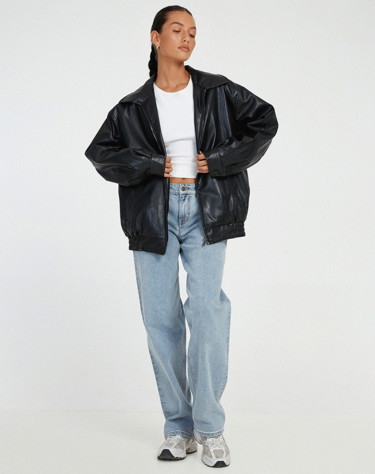 Stijlvolle oversized leren jas – Comfortabel en trendy voor elke dag