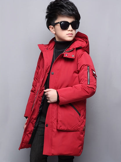Boys' Winter Jacket with Hood and Zip - Raegan