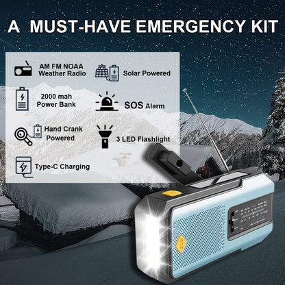 Daykit Portable AM/FM Radio – With Solar Panel and Torch