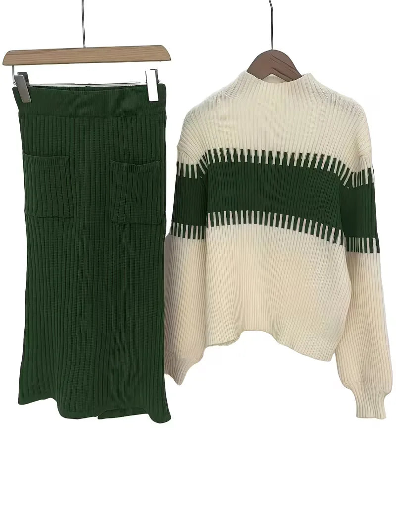 Ensemble deux pièces avec texture côtelée