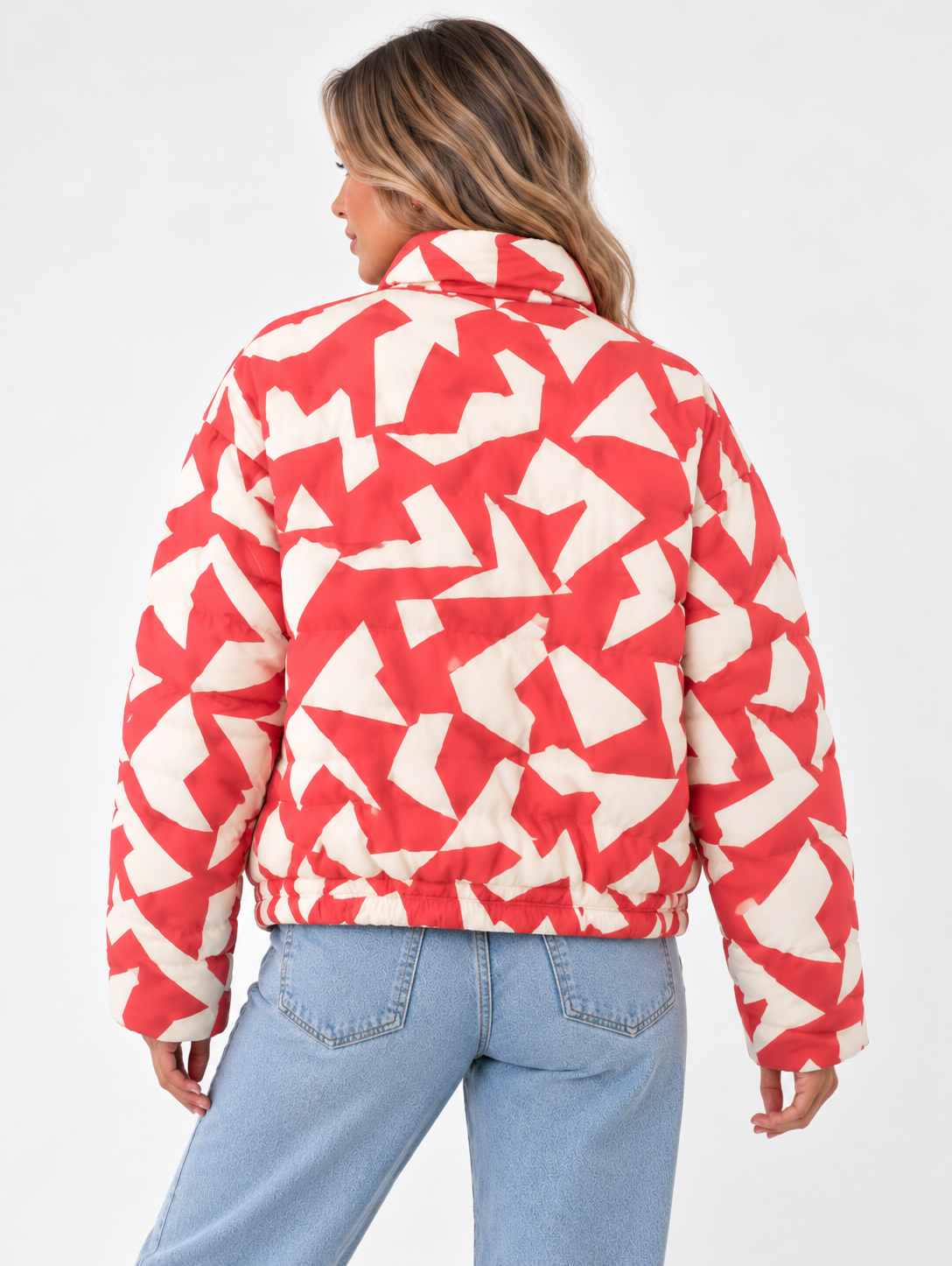 Jade - Stitched Quilted Women's Coat with Stylish Print