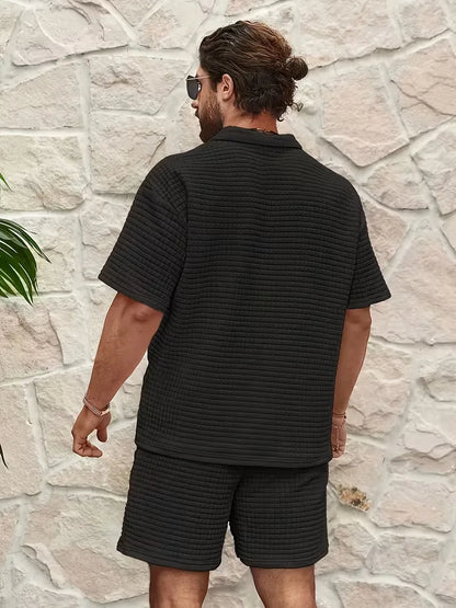 Ensemble avec col en V et texture