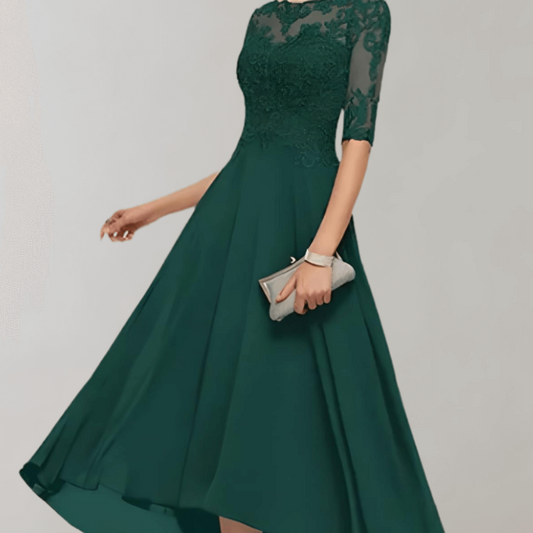 Maxikleid mit Spitzenärmeln – für Hochzeitsgäste