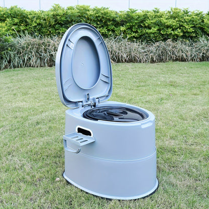 Inodoro portátil de PVC gris - Cómodo y práctico para acampar y situaciones de emergencia