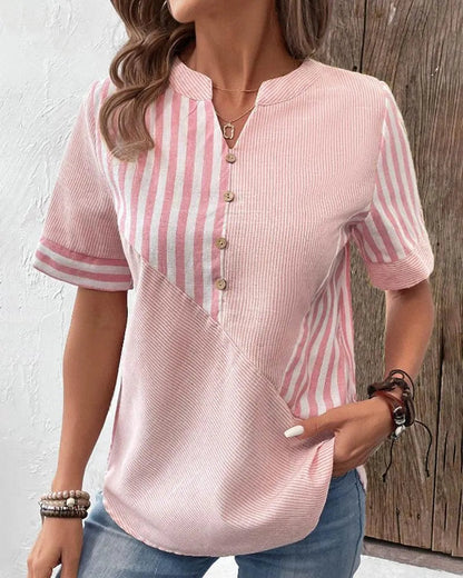 Stripete bluse for dame med komfortabel passform for en avslappet og stilig stil